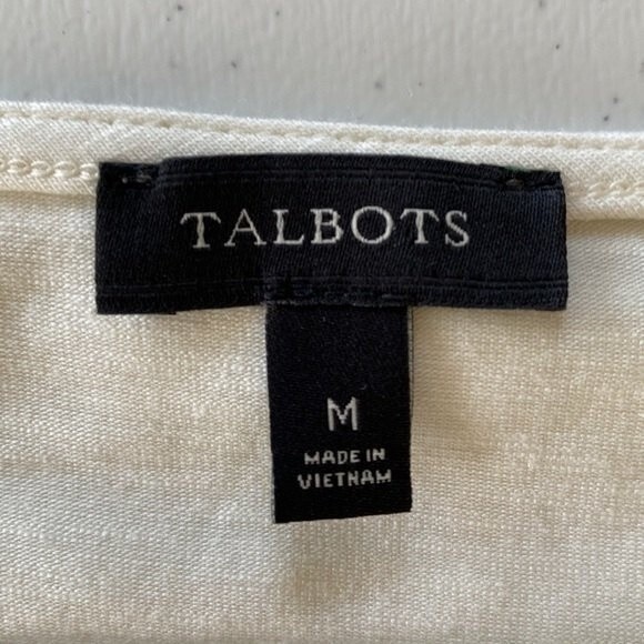 Talbots New! Embroidered Cotton Square Neck Top Long Sleeve Modal Cotton Stretch - Picture 8 of 16